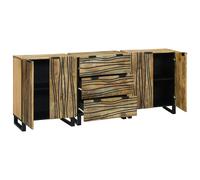 Vidaxl Ensemble De Mobilier De Salle De Bain 3 Pcs Marron Moyen