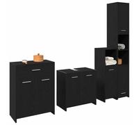 vidaXL Ensemble de Meubles de Salle de Bain 4 pcs Chêne Noir, Design de Salle de Bain, Meubles Modernes, Rangement Compact, Ambiance Chic pour Vivre en Ville, espaces ordonnés
