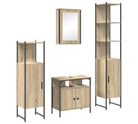 Vidaxl Ensemble De Mobilier De Salle De Bain 4 Pcs Chêne Sonoma