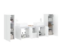vidaXL Ensemble de mobilier de Salle de Bain 5 pc Blanc Brillant