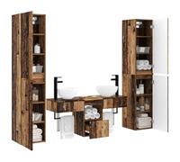 vidaXL Ensemble de mobilier de Salle de Bain 5 pc Bois Ancien