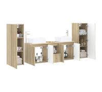 vidaXL Ensemble de mobilier de Salle de Bain 5 pc Chêne Sonoma