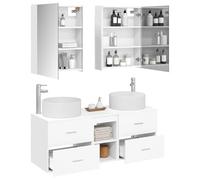 vidaXL Ensemble de mobilier de Salle de Bain 5 pcs Blanc,