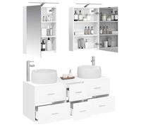 vidaXL Ensemble de mobilier de Salle de Bain 5 pcs Blanc,