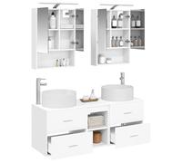 vidaXL Ensemble de mobilier de Salle de Bain 5 pcs Blanc,