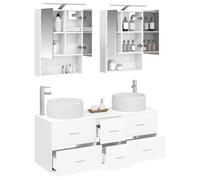 vidaXL Ensemble de mobilier de Salle de Bain 5 pcs Blanc,