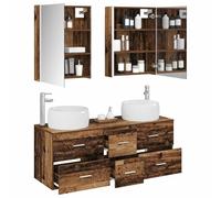 vidaXL Ensemble de mobilier de Salle de Bain 5 pcs Bois Ancien,