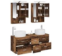 vidaXL Ensemble de mobilier de Salle de Bain 5 pcs Bois Ancien,