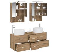 vidaXL Ensemble de mobilier de Salle de Bain 5 pcs Chêne Artisanal,