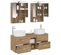 vidaXL Ensemble de mobilier de Salle de Bain 5 pcs Chêne Artisanal,