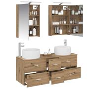 vidaXL Ensemble de mobilier de Salle de Bain 5 pcs Chêne Artisanal,