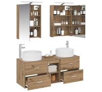 vidaXL Ensemble de mobilier de Salle de Bain 5 pcs Chêne Artisanal,