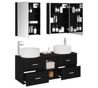 vidaXL Ensemble de mobilier de Salle de Bain 5 pcs Chêne Noir,