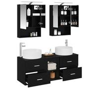 vidaXL Ensemble de mobilier de Salle de Bain 5 pcs Chêne Noir,