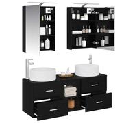 vidaXL Ensemble de mobilier de Salle de Bain 5 pcs Chêne Noir,