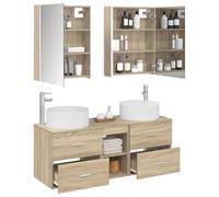 vidaXL Ensemble de mobilier de Salle de Bain 5 pcs Chêne Sonoma,