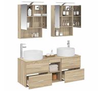 vidaXL Ensemble de mobilier de Salle de Bain 5 pcs Chêne Sonoma,