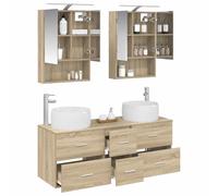 vidaXL Ensemble de mobilier de Salle de Bain 5 pcs Chêne Sonoma,
