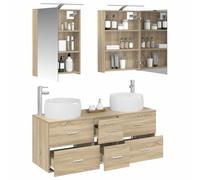 vidaXL Ensemble de mobilier de Salle de Bain 5 pcs Chêne Sonoma,