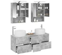 vidaXL Ensemble de mobilier de Salle de Bain 5 pcs Gris béton,
