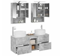 vidaXL Ensemble de mobilier de Salle de Bain 5 pcs Gris béton,