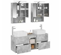 vidaXL Ensemble de mobilier de Salle de Bain 5 pcs Gris béton, Ensemble de Meubles Modernes, Design élégant, rangements Pratiques, armoires Gain de Place pour la Maison