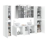 vidaXL Ensemble de mobilier de Salle de Bain 6 pcs Blanc,