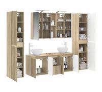 vidaXL Ensemble de mobilier de Salle de Bain 6 pcs Chêne Sonoma,