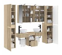 vidaXL Ensemble de mobilier de Salle de Bain 6 pcs Chêne Sonoma,