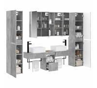 vidaXL Ensemble de mobilier de Salle de Bain 6 pcs Gris béton,