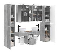 vidaXL Ensemble de mobilier de Salle de Bain 6 pcs Gris béton,