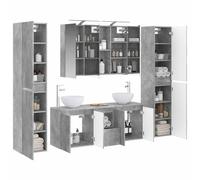 vidaXL Ensemble de mobilier de Salle de Bain 6 pcs Gris béton,