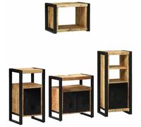 Vidaxl Ensemble De Mobilier De Salle De Bain Avec Étagère Avec Stockage Avec Porte 4 Pcs