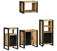 Vidaxl Ensemble De Mobilier De Salle De Bain Avec Étagère Avec Stockage Avec Porte 4 Pcs
