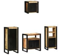 Vidaxl Ensemble De Mobilier De Salle De Bain Avec Étagère Avec Stockage Avec Porte 4 Pcs