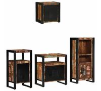 Vidaxl Ensemble De Mobilier De Salle De Bain Avec Étagère Avec Stockage Avec Porte 4 Pcs