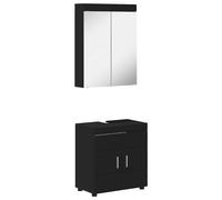 vidaXL Ensemble de mobilier de salle de bain avec étagère TULUM Noir