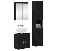 vidaXL Ensemble de mobilier de salle de bain avec étagère TULUM Noir