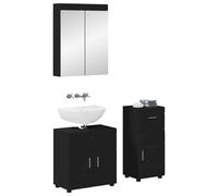 vidaXL Ensemble de mobilier de salle de bain avec tiroir TULUM Noir