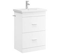 vidaXL Ensemble de mobilier de Salle de Bain Blanc 61 x 40 x 84,5 cm, Unités de Salle de Bain Modernes abordables, mélange d'efficacité, rangements élégants et Solutions compacts
