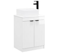 vidaXL Ensemble de mobilier de Salle de Bain Blanc Brillant