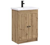 vidaXL Ensemble de mobilier de Salle de Bain Chêne Artisanal, Ensemble de Meubles de Salle de Bain Moderne, unité de Rangement stylée, lavabo avec Armoire et étagère