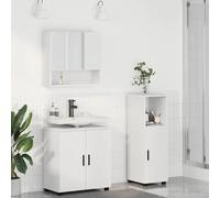 Vidaxl Ensemble De Mobilier De Salle De Bain Montage Mural 3 Pcs Blanc