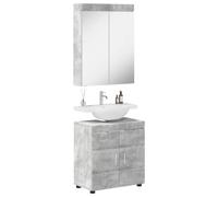 vidaXL Ensemble de mobilier de Salle de Bain Tulum 2 pcs Gris béton, Armoire de Salle de Bain Rectangulaire Moderne, Solution Durable, Rangement Spacieux et Pratique