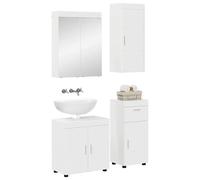 vidaXL Ensemble de mobilier de salle de bain TULUM Blanc brillant