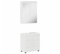 vidaXL Ensemble de mobilier de salle de bain TULUM Blanc brillant