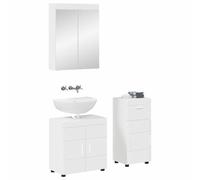 vidaXL Ensemble de mobilier de salle de bain TULUM Blanc brillant
