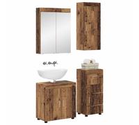 vidaXL Ensemble de mobilier de Salle de Bain Tulum Bois Ancien, Meuble de Salle de Bain Moderne, Solution de Rangement Durable, Organisateur Pratique, Design Compact