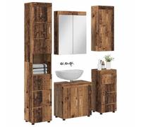 vidaXL Ensemble de mobilier de Salle de Bain Tulum Bois Ancien, Meuble de Salle de Bain Moderne, Solution de Rangement Durable, Organisateur Pratique, Design Compact