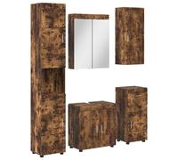 vidaXL Ensemble de mobilier de salle de bain TULUM Chêne fumé